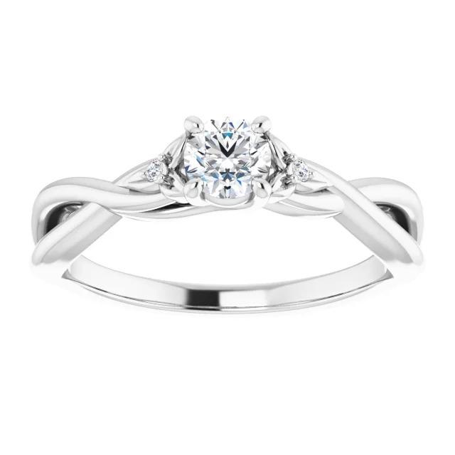 Echt Diamantring Mit Gedrehtem Schaft 1,40 Karat Weißgold 14K