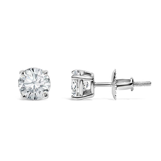 Echt Diamant Ohrstecker 3 Karat Krappen Set Weißgold Schmuck