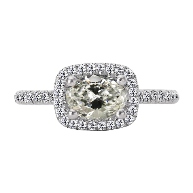 Echt Diamant rund & Oval Alter Bergmann Halo Ring 4.50 Karat Goldschmuck