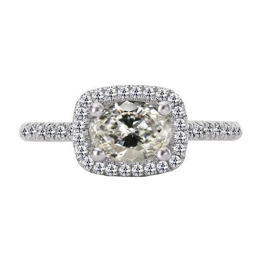 Echt Diamant rund & Oval Alter Bergmann Halo Ring 4.50 Karat Goldschmuck