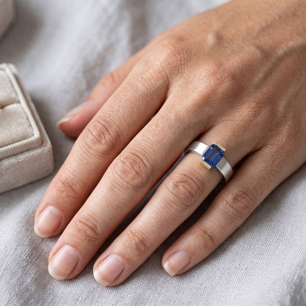 Echter Diamant Ring 1 Karat - 14K Bicolor Gold