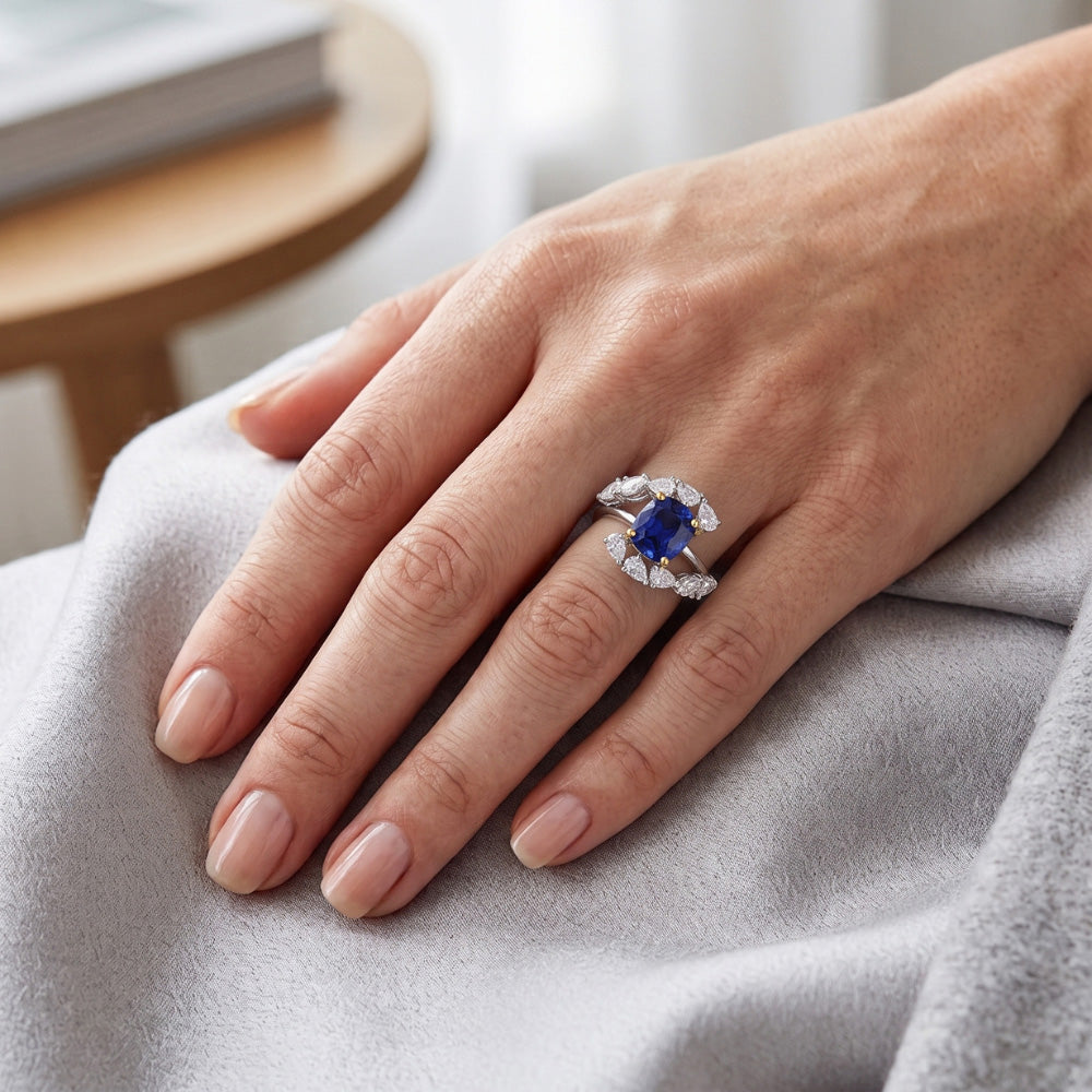 Echter Diamant Ring 2 Karat - 14K Bicolor Gold