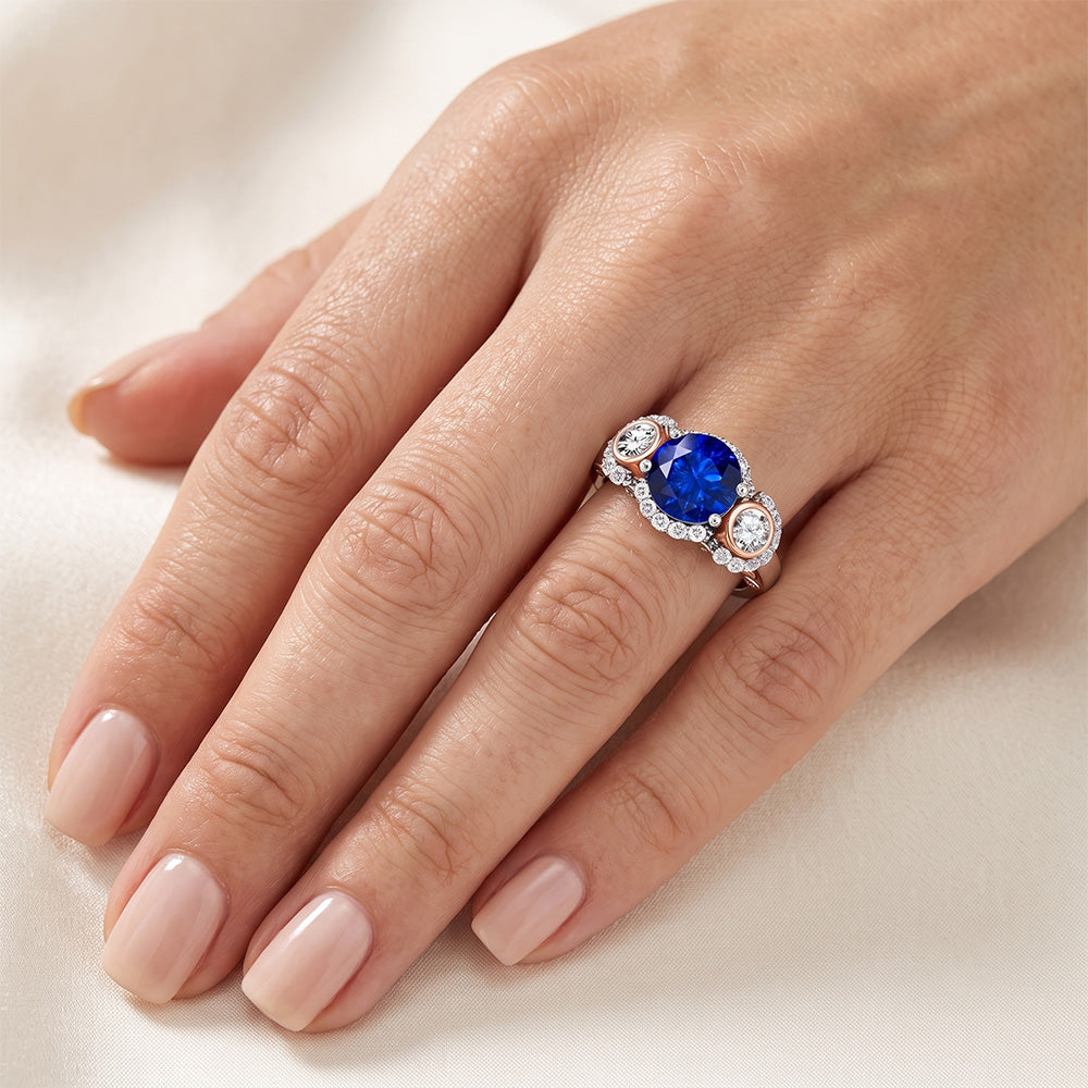Echter Diamant Ring 3.50 Karat - 14K Bicolor Gold