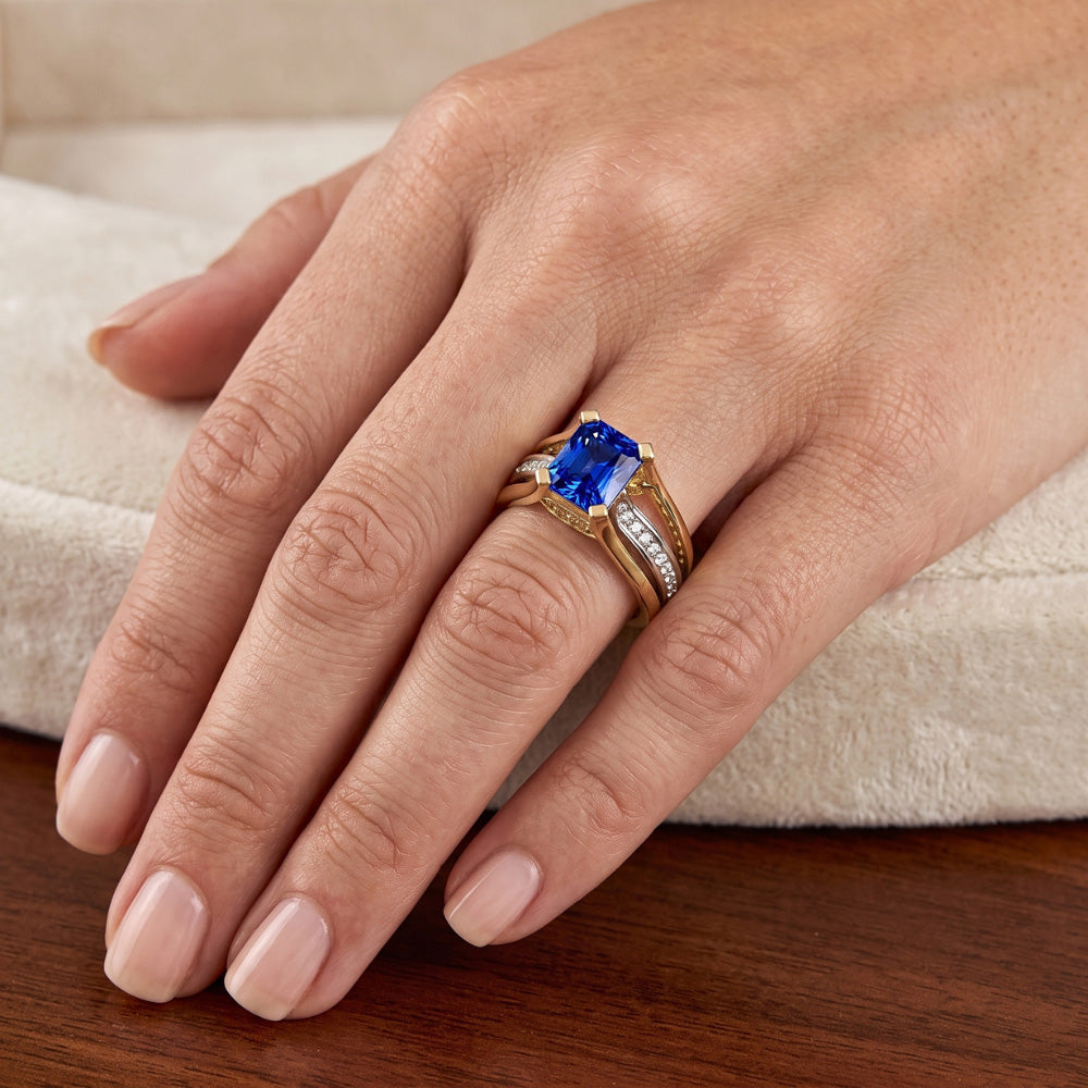 Echter Diamant Ring 3 Karat - 14K Bicolor Gold