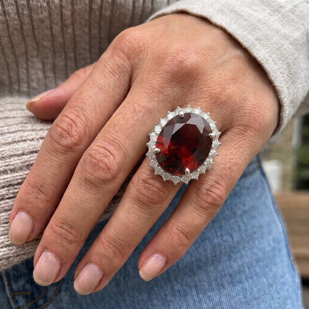 Echter Garnet Ring 19.00 Karat