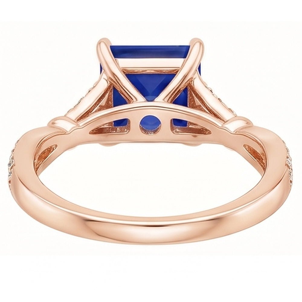 Echter Saphir Ring 3.75 Karat - 14K Roségold