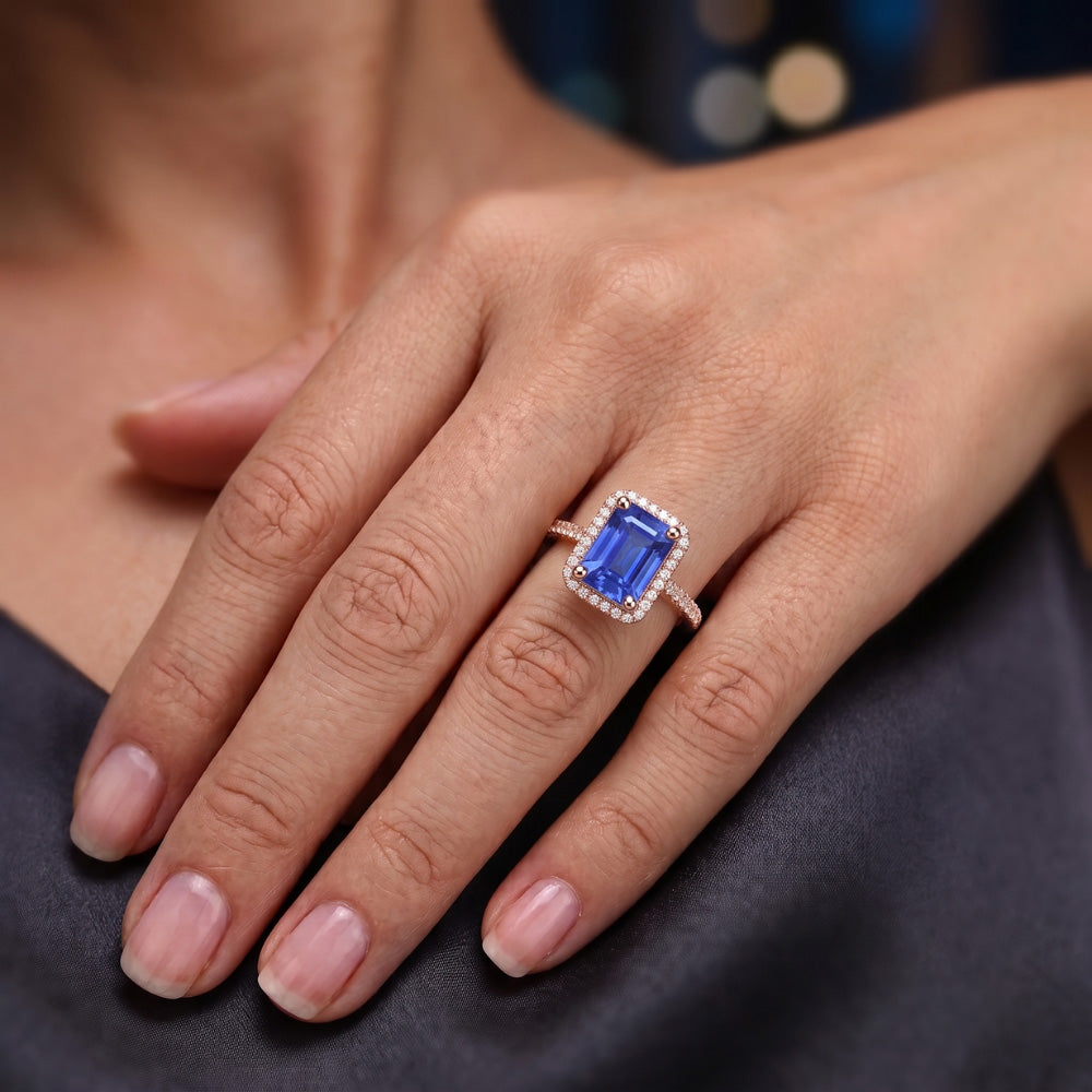 Echter Smaragd Ring 4.50 Karat - 14K Roségold