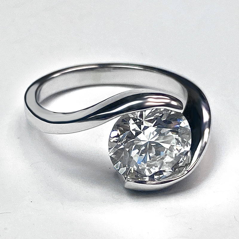 Echter Diamant Solitär Ring Fur Damen