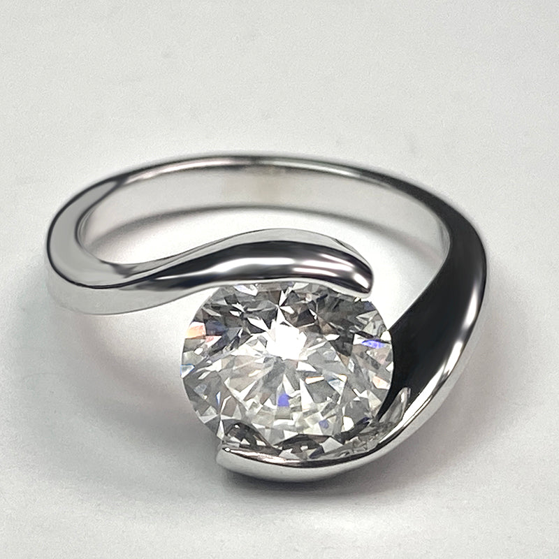 Echter Diamant Solitär Ring Fur Damen
