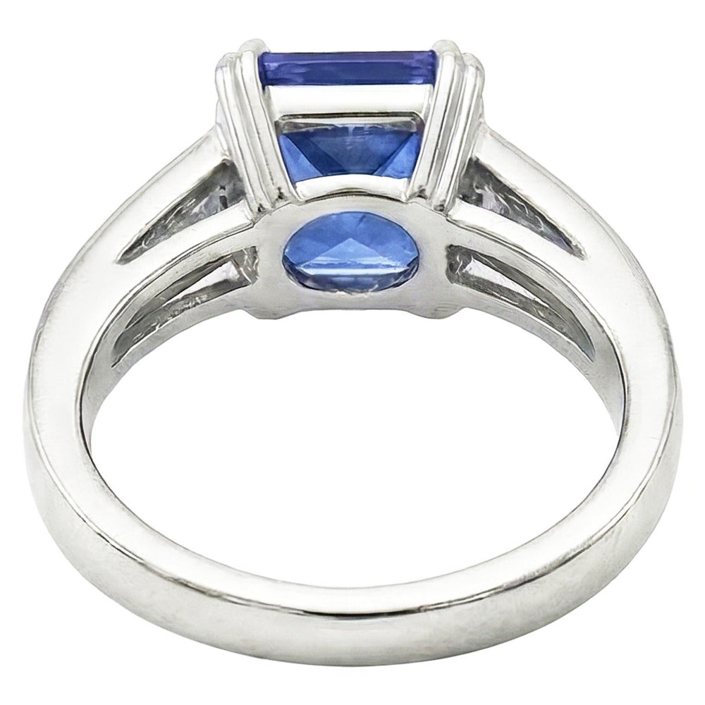 Edelstein Ring Strahlender Saphir Kanal Set Trapezoid Natürlicher Diamant ( nicht im Labor gezüchtet )en 5 Karat