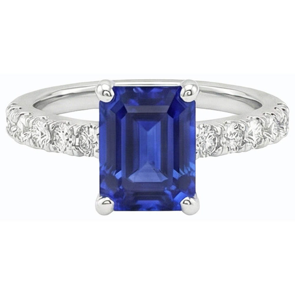 echter baguette diamant 2.50Karat ring Profilansicht