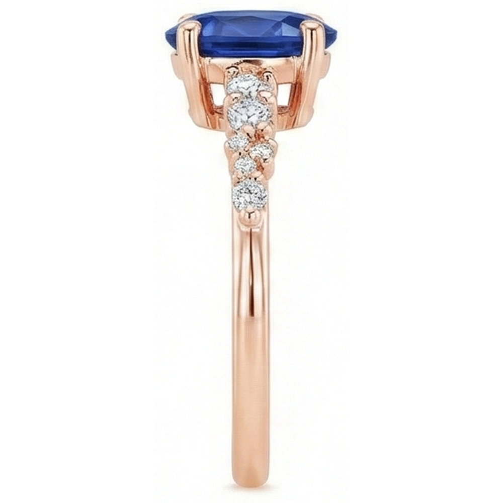 echter oval diamant 4Karat ring auf Weiß