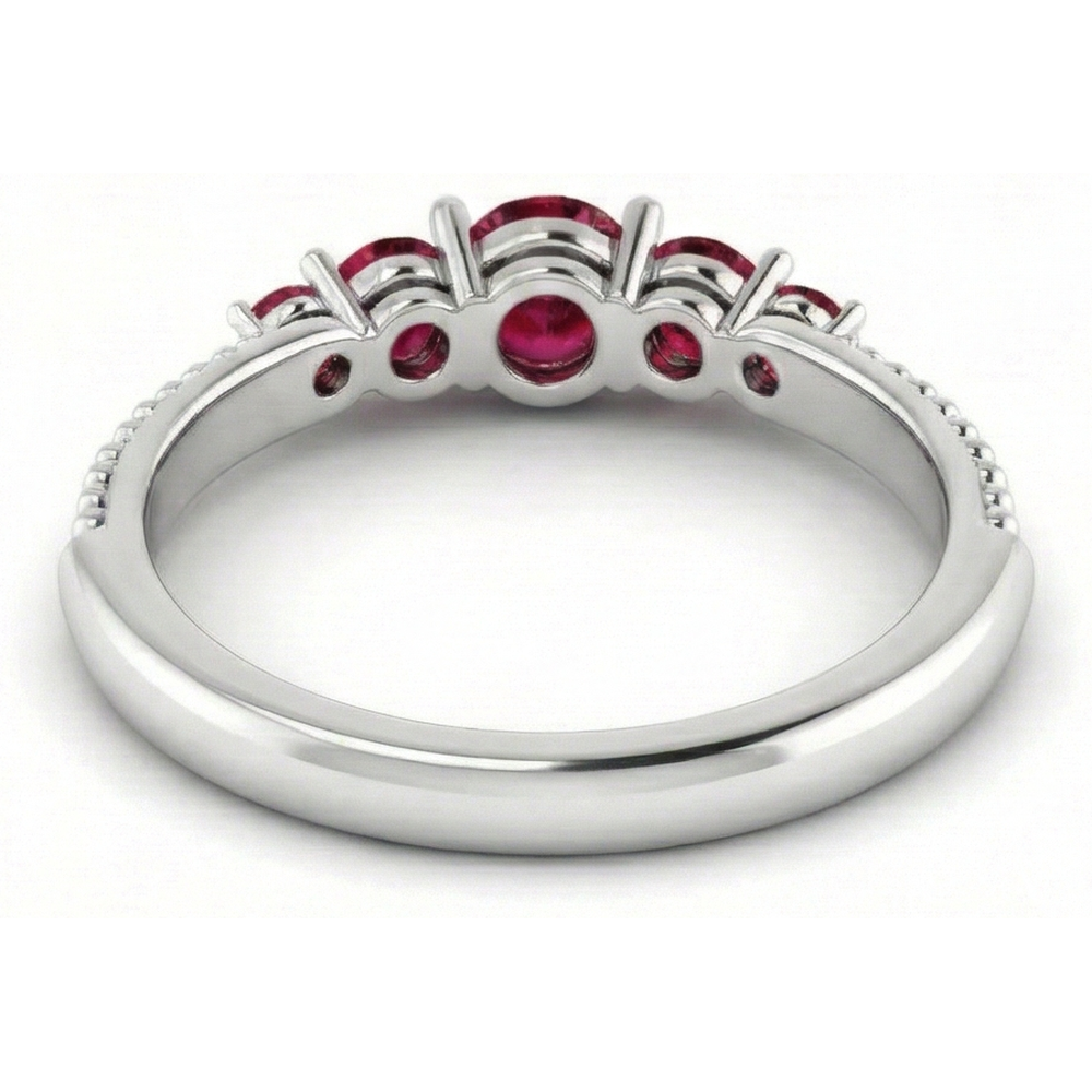 Ehering Burma Rubin 1,10 Karat Antik-Stil Schmuck Neu
