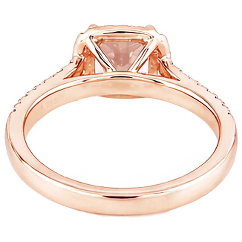 echter round morganit 13.50Karat ring mit Diamantbesatz