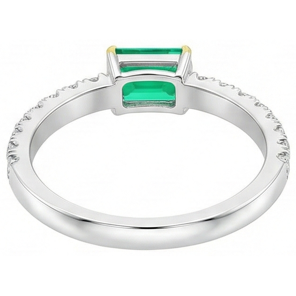 Edler Farbstein-Ring 1 Karat – Rückansicht