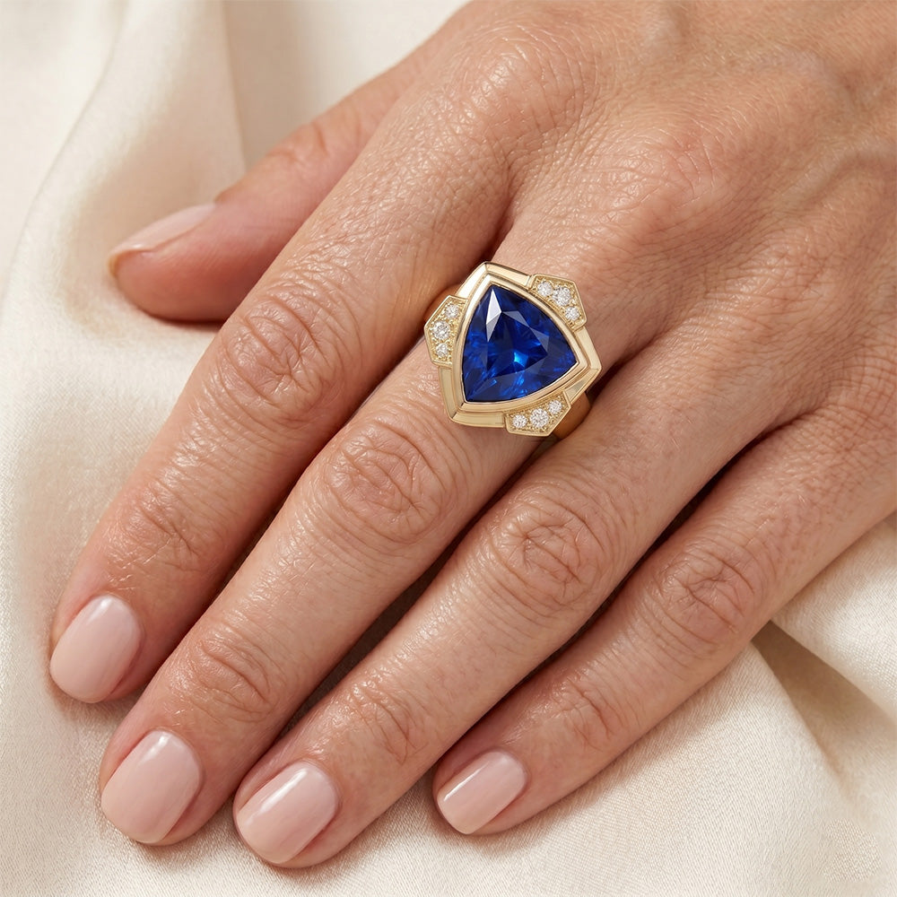 Erdgewonnener VVS Blauer Saphir Edelschmuck 5,5 Karat