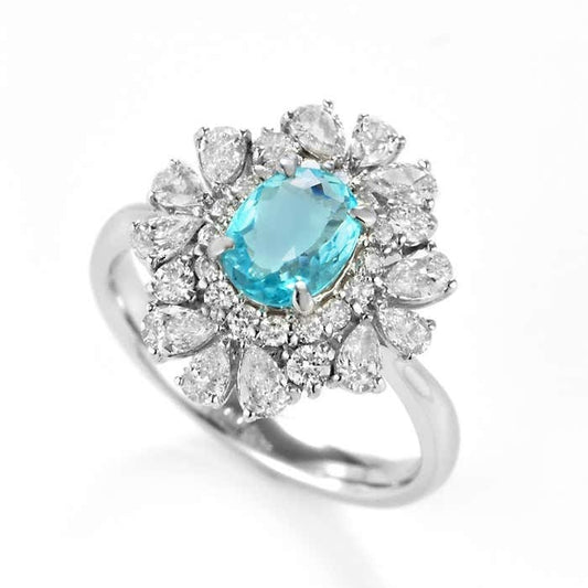 Floraler Halo Paraiba Cocktailring