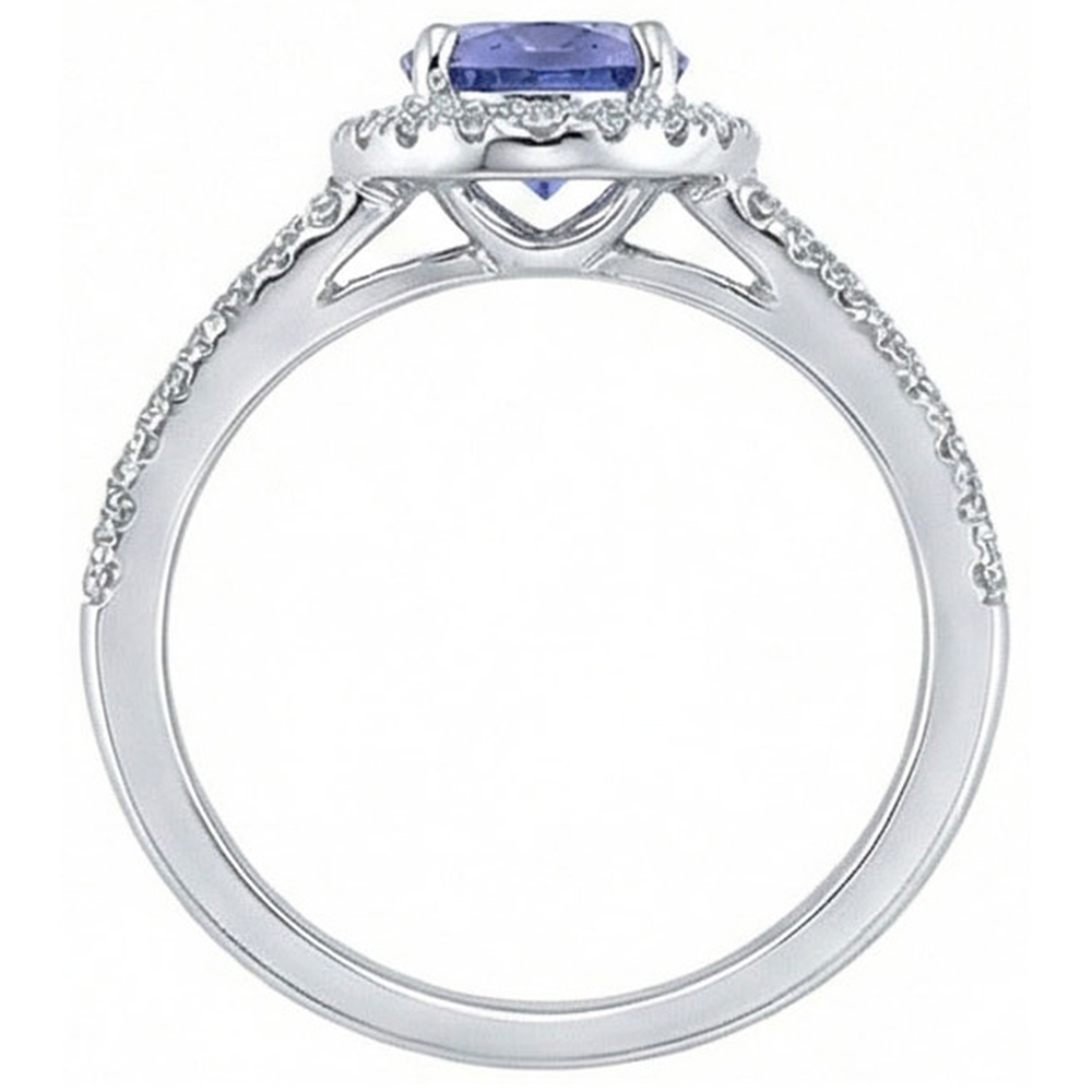 echter round diamant 6Karat ring Profilansicht