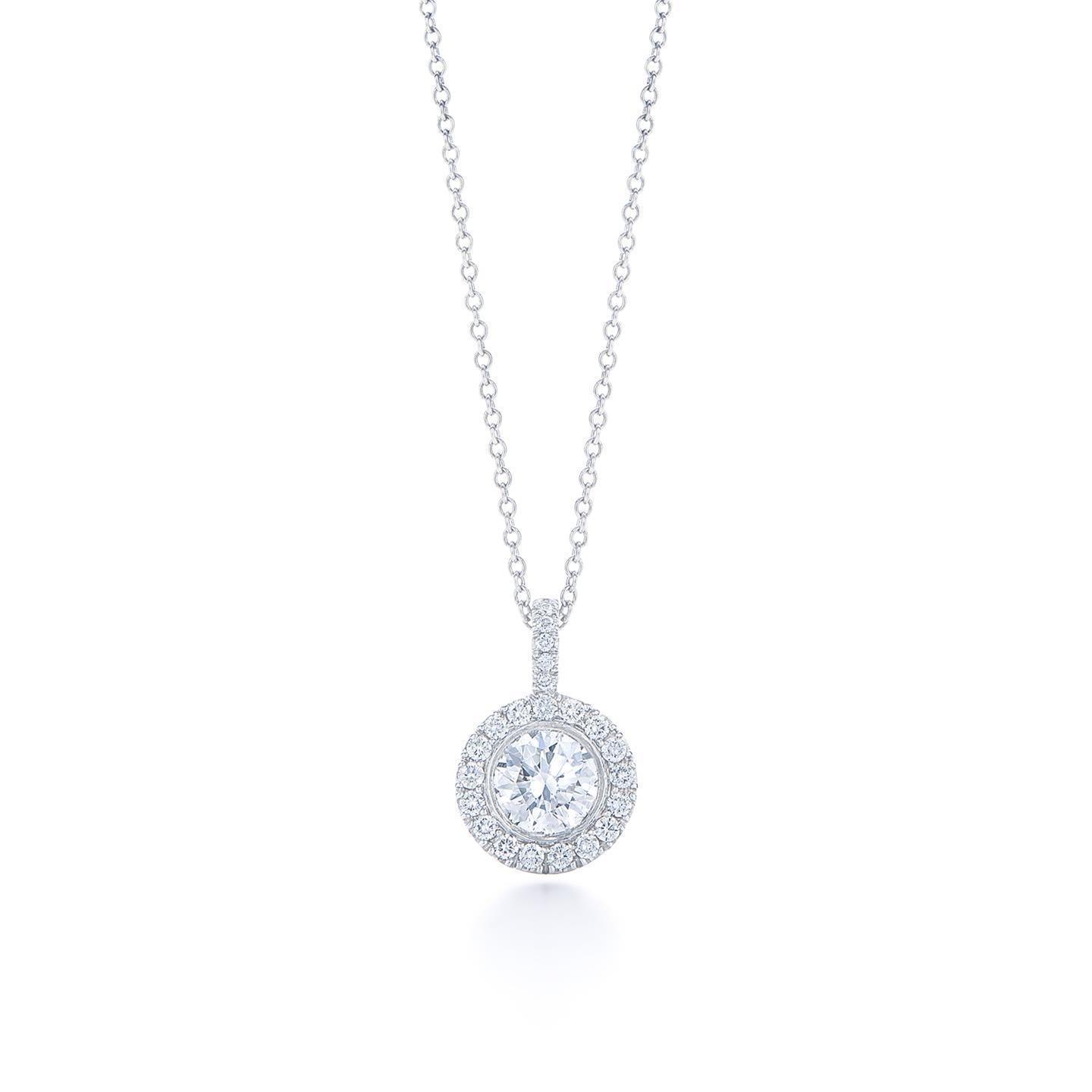 Funkelnde Brillantschliff Natürliche Diamant Halskette Anhänger 1,55 Karat WG 14K