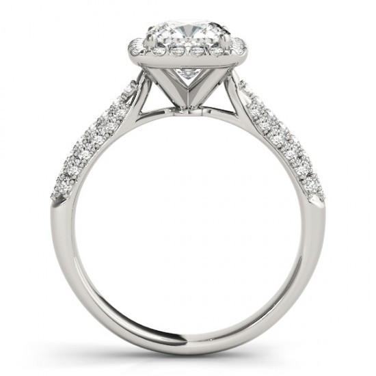 Funkelnder 2 Karat Kissen Echt Diamant-Verlobungsring Aus Massivem Gold 14K