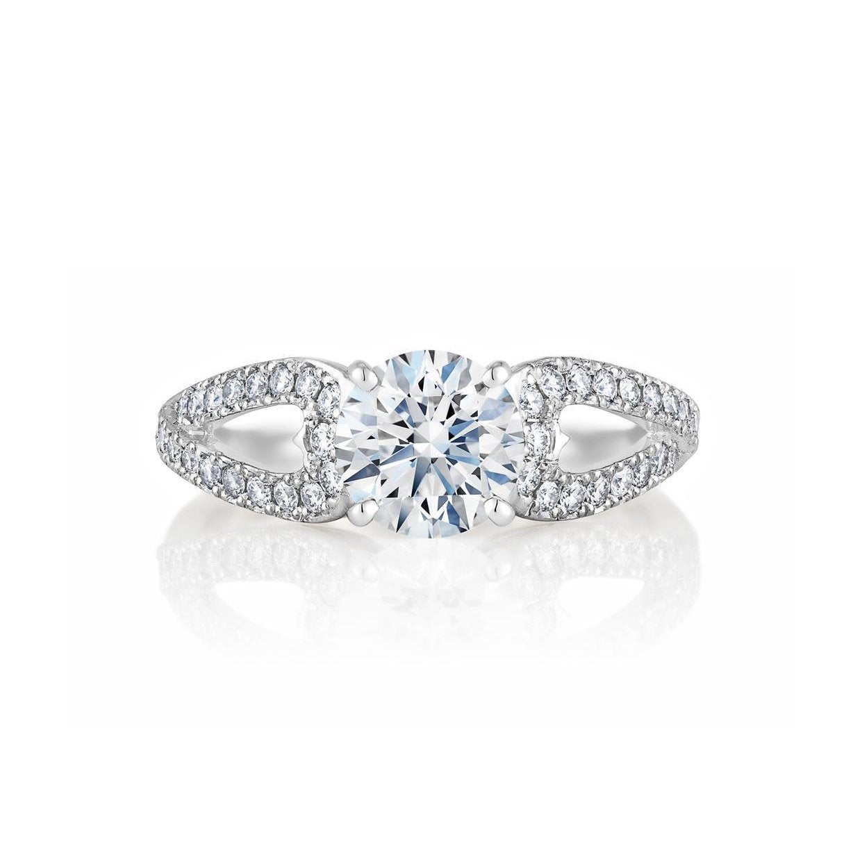 Funkelnder Echt Diamant-Solitärring Im Brillantschliff Mit Akzenten 2,80 Karat