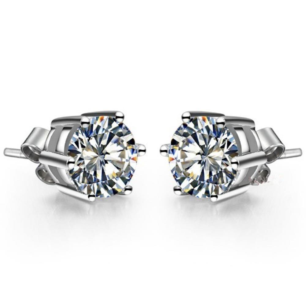 Funkelnder Rundschliff 2,10 Ct Echt Diamant Ohrstecker Damen Ohrring Weißgold 14K
