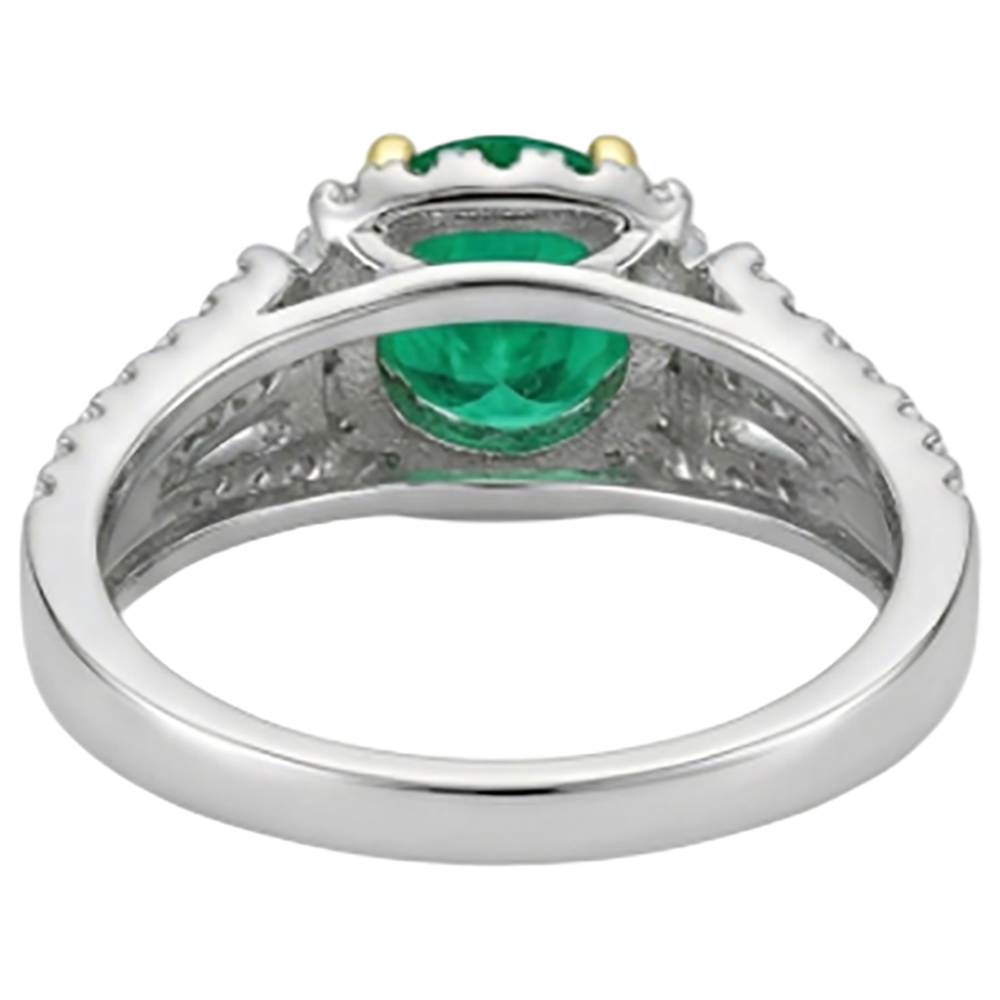 Erdgewonnener Smaragd Edelstein-Ring – Rückansicht