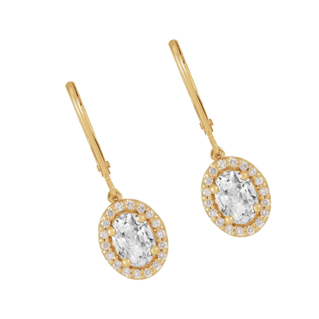 Ohrringe 14K Gelbgold mit Diamant – Seitenansicht