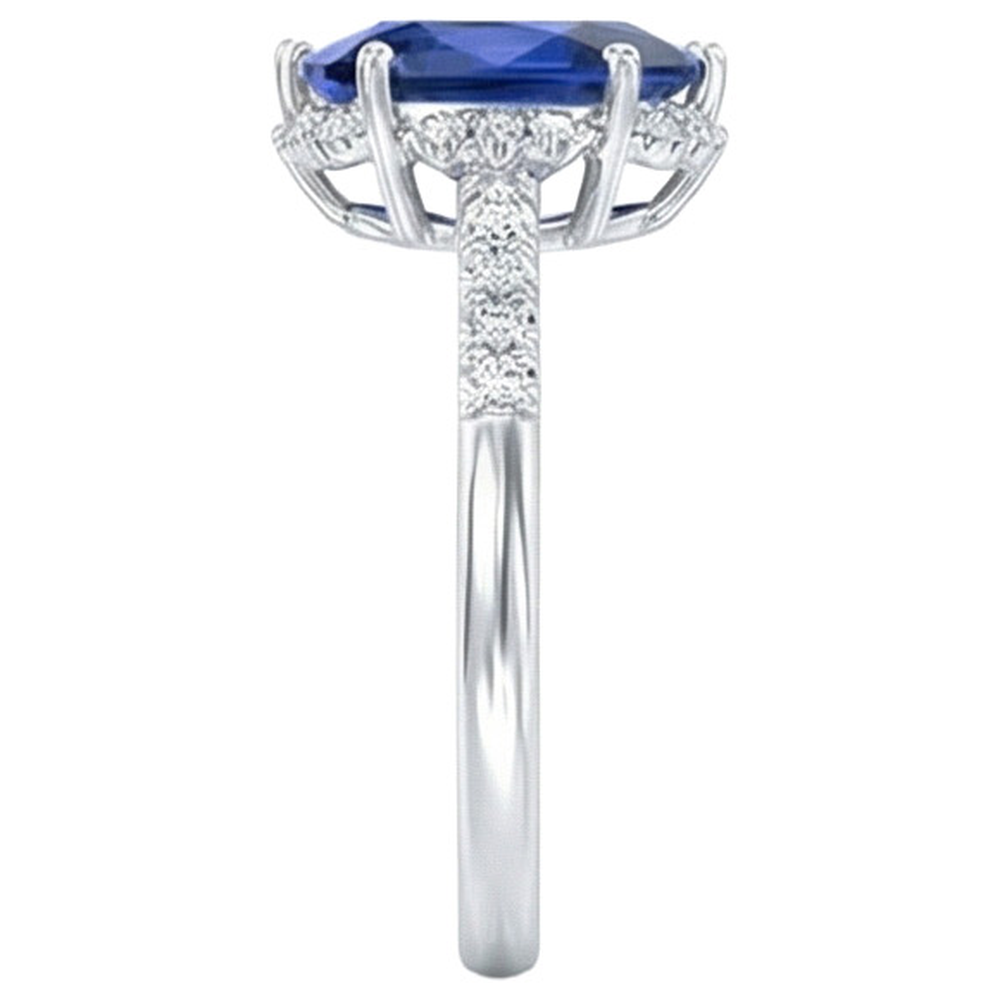 echter round diamant 3.50Karat ring Profilansicht