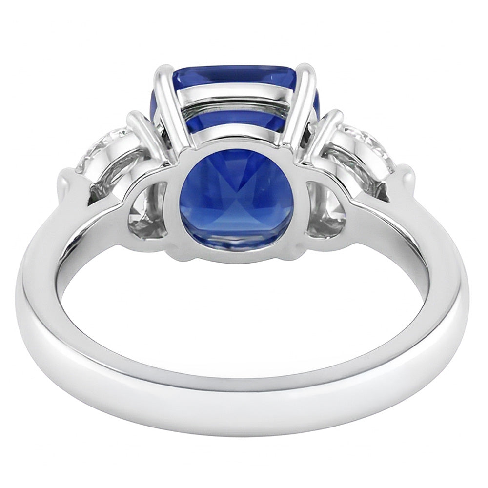 echter oval diamant 3Karat ring Profilansicht