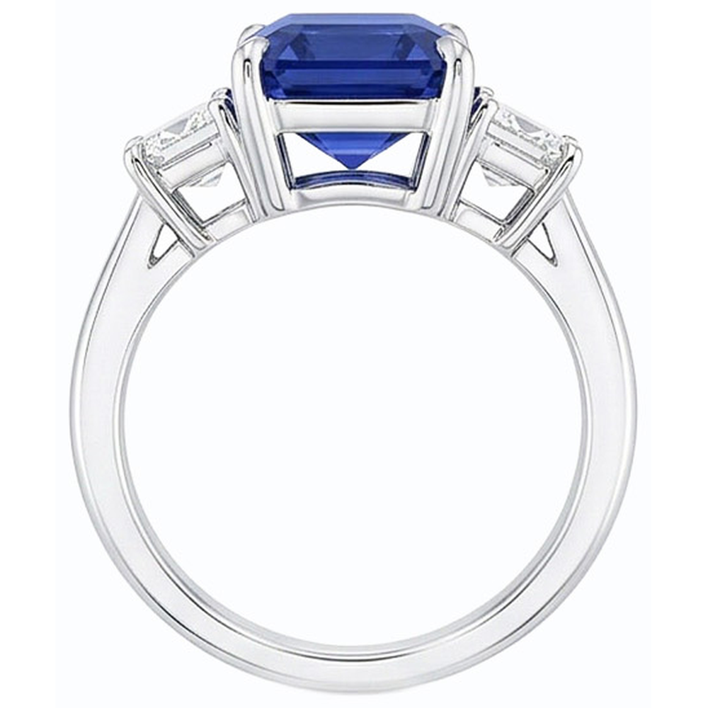 Gold-Smaragd-3-Stein-blauer Saphir- und Natürlicher Diamant ( nicht im Labor gezüchtet )ring 3 Karat