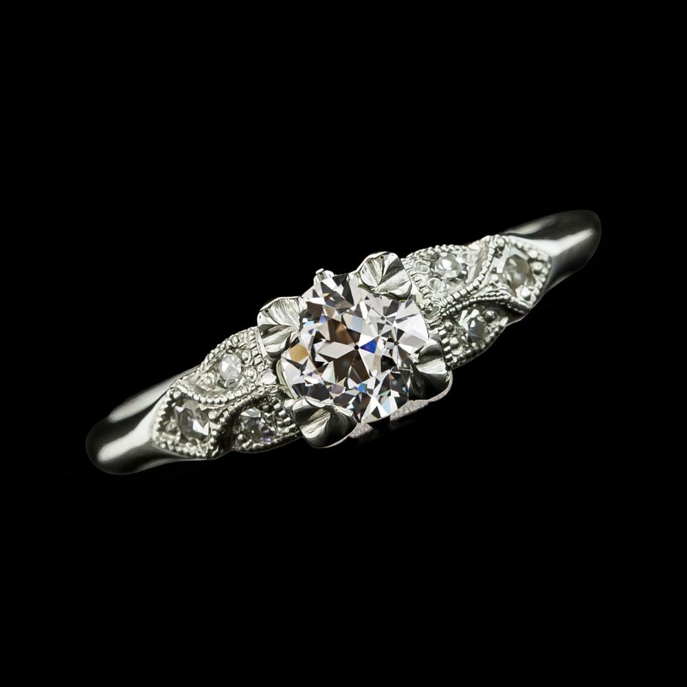 Gold Ehering Rund Alter Bergmann Natürliche Diamanten 2 Karat Damenschmuck