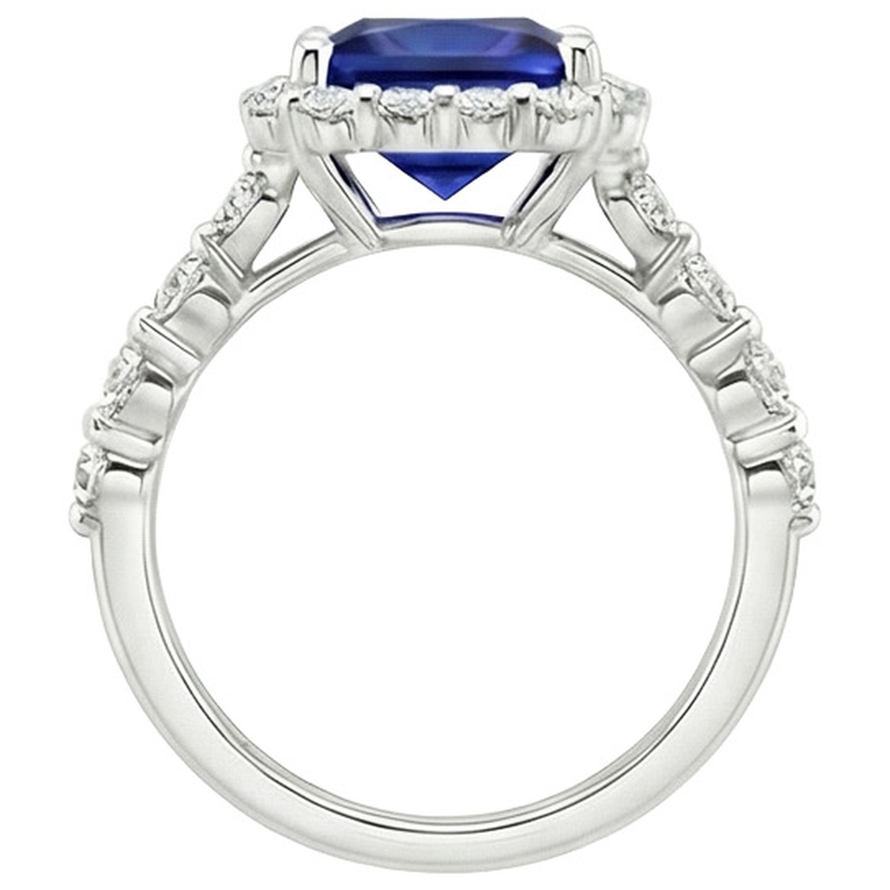 echter princess diamant 6.25Karat ring Seitenansicht