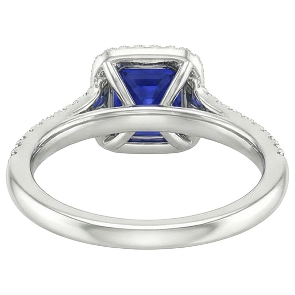echter asscher diamant 3.25Karat ring auf Weiß