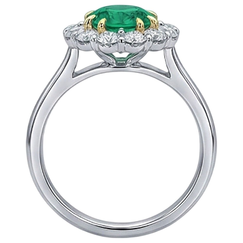 Natürlicher Smaragd Farbstein-Ring – Rückansicht