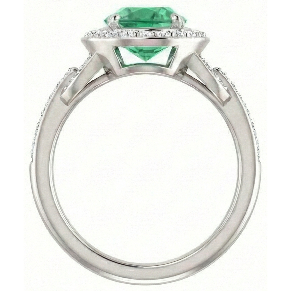 echter oval diamant 4.85Karat ring Profilansicht
