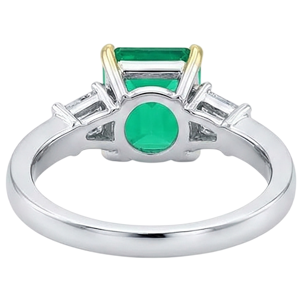Großer Grüner Smaragd Edelstein Ring Natürlicher Erdgebauter Diamant Damen Schmuck