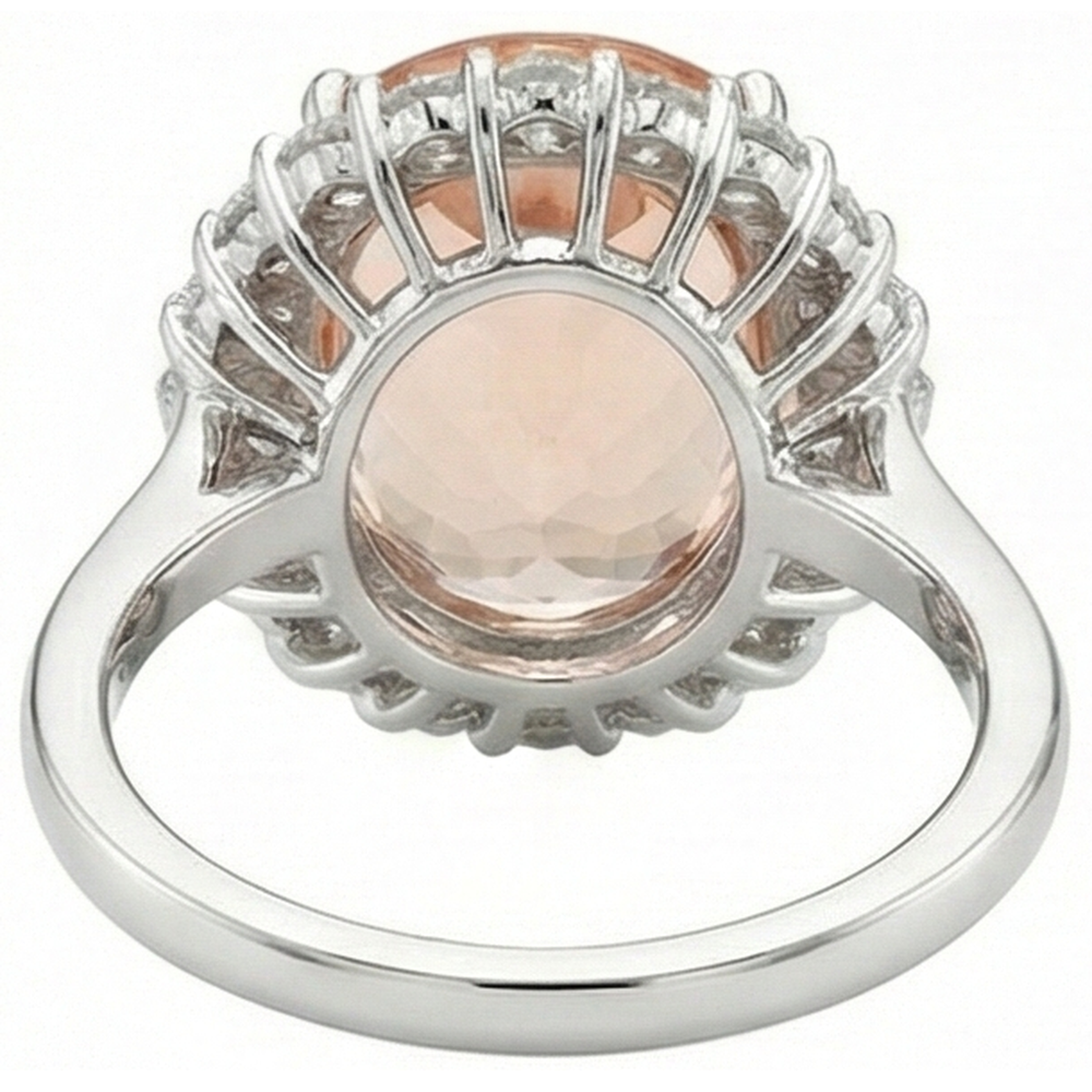 echter oval morganit 18.50Karat ring auf Weiß