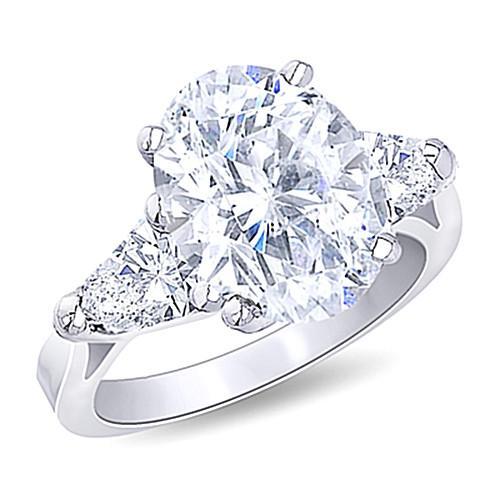 echter oval diamant 4.31Karat ring Vorderansicht