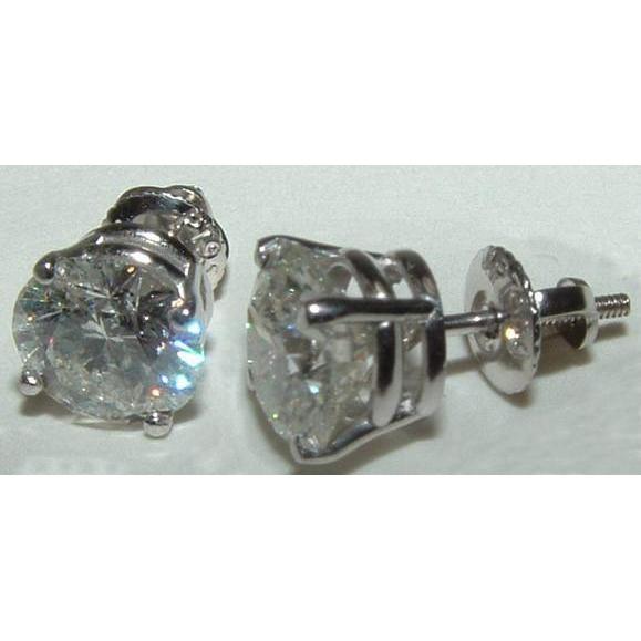 Großer Natürliche Diamant-Ohrstecker 5,02 Karat Diamant-Ohrring Platin