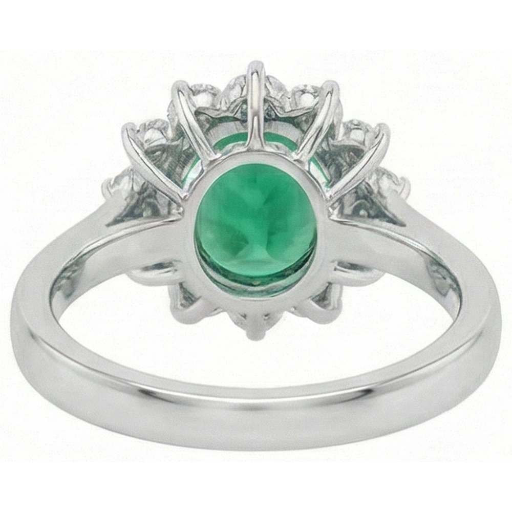 Grün Smaragd und Diamant Ehering 3,50 Karat Goldschmuck