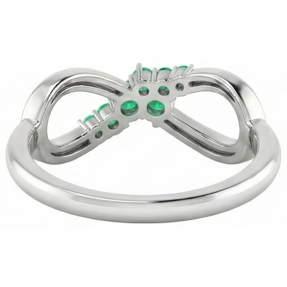 Grüner Smaragd Ring Infinity Style 1 Karat Weißgold 14K Schmuck