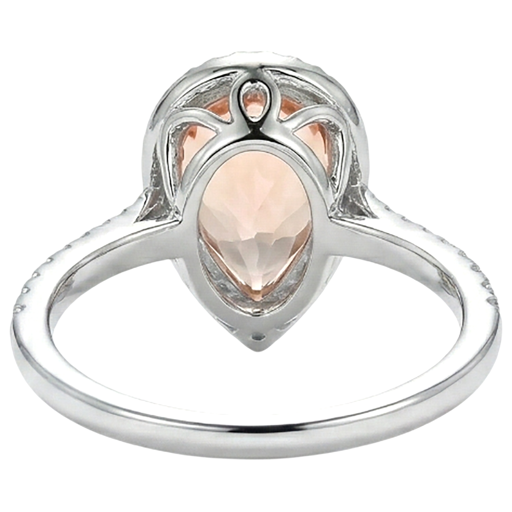 echter round morganit 9.00Karat ring mit Diamantbesatz