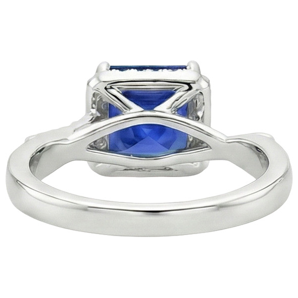 echter round saphir 4Karat ring auf Weiß
