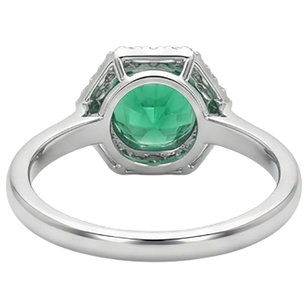 Stilvoller Farbstein-Ring 2 Karat – Rückansicht