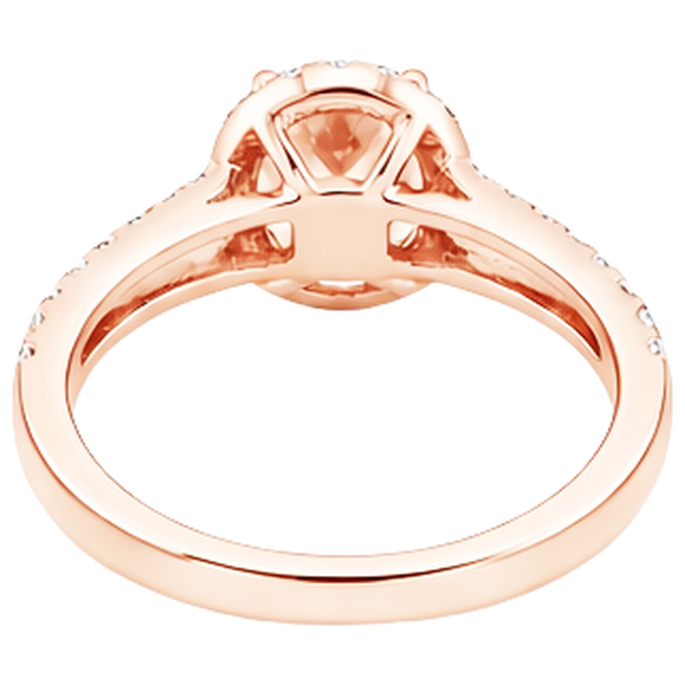 Halo Morganit und Diamanten 21 Karat Ring Roségold 14K
