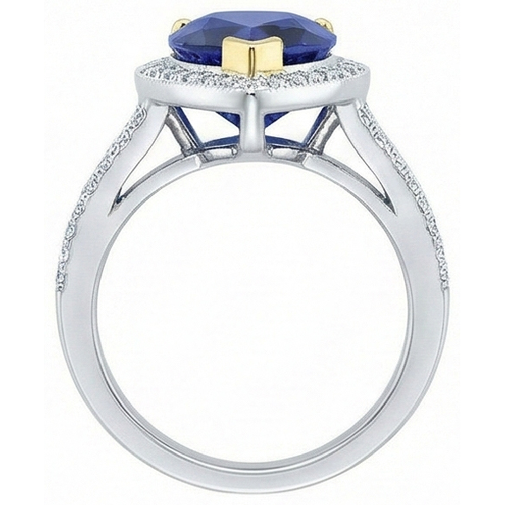 echter round diamant 4.50Karat ring auf Weiß