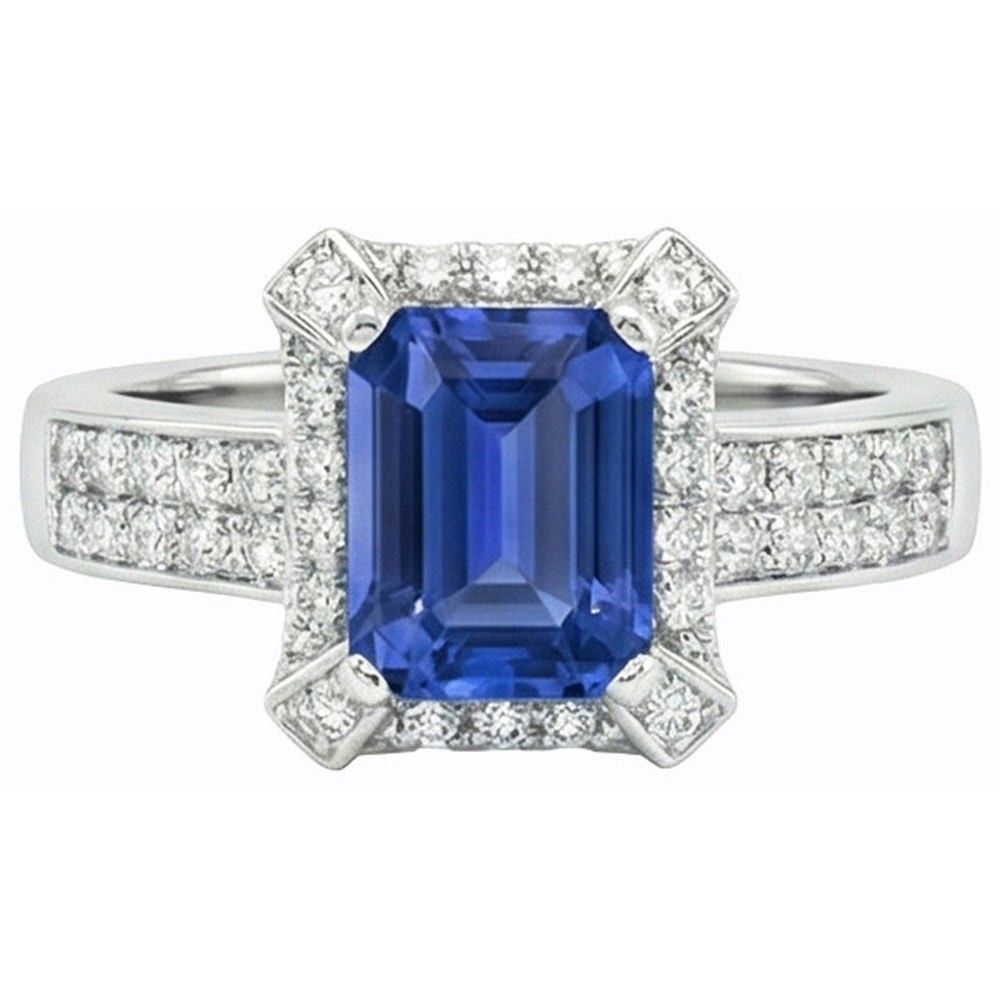 echter baguette diamant 3.50Karat ring auf Weiß