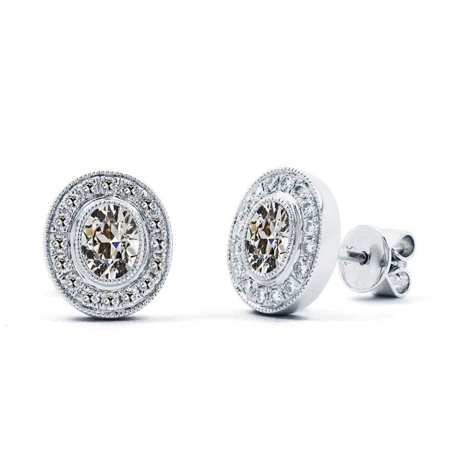 Antik-Kissen-Schliff Edler Diamant Ring in 14 Karat Weißgold – Hauptansicht