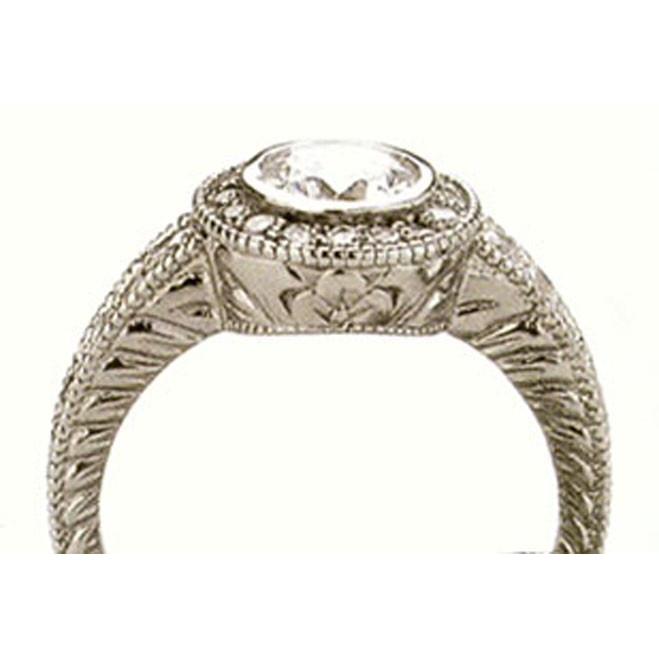 Halo Echt Diamant-Verlobungsring Im Vintage-Stil 1,35 Karat